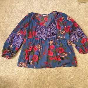 Long Sleeve Floral Blouse